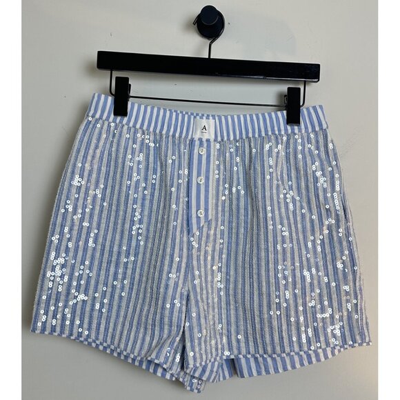 ANTHROPOLOGIE The Wren Boxer Shorts Sequin Edition in Light Blue Size Small - Picture 4 of 12